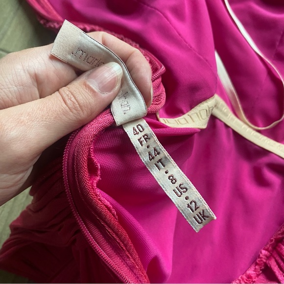 Maria Lucia Hohan Aquila pink pleated silk one shoulder long sleeve midi dress - Picture 10 of 16